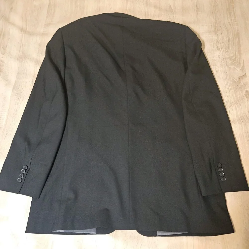 Geoffrey Beene Mens Size 44L Black Wool Blazer Sports Coat